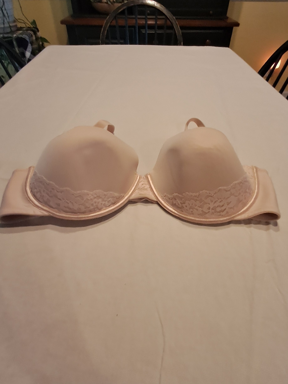 Vanity Fair Women’s Light Pink Lace-Trim Smooth T-Shirt Bra Size 44DD